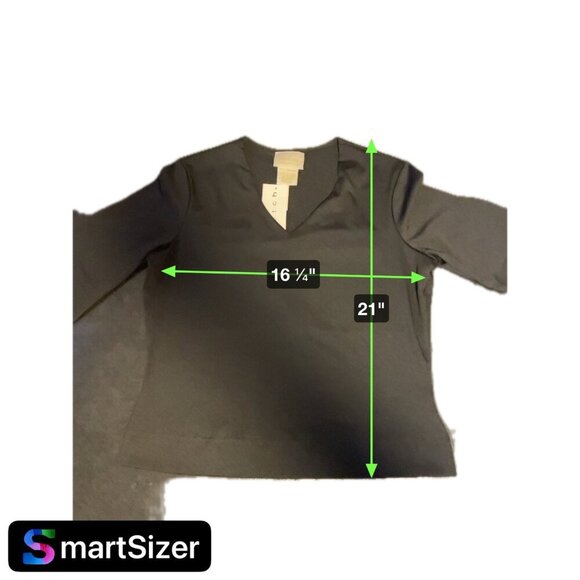 Christie and Jill NWT Black V Neck Half Sleeve Stretch Top Sz M - Picture 6 of 6